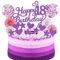 Tortendeko 18. Geburtstag Purpur Rosa für Mädchen und Jungen - Happy Birthday Glitter Cake Topper Kuchendeko - 18 Jahre Feier