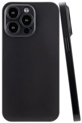 CELLBEE Ultra Dünn Hülle für iPhone 15 Pro Case 0,45mm Schwarz für MagSafe | Eines der dünnsten Cases weltweit: Schutzhülle in Deep Black, 0,45mm, farbecht, für MagSafe, Voll-Kameraschutz