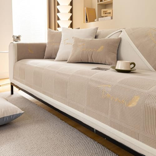 WYJHNLBEDC Sofa/Couch überzug L Form, Sofabezug L/U Form, Sofa überwurfdecke, Bequeme Chenille Couchbezug für Sofa 3/2/1 Sitzer/Ecksofa/XXL, Sofaschutz Hund Kratzschutz Katze