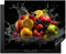 KitchenYeah© Protège Plaque Induction 65x52 cm Décoration Cuisine Protection Pour Plan De Travail Cuisson Protégé Fruit - Pomme - Orange - Rouge - Eau
