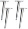 Tischbeine Eisen, 4 Stück DIY Silber Tischfüße Höhe: 10-72cm Couchtisch/TV Tisch/Schreibtische/Kommode/Nachttisch Beine Möbelfüße Schräge Konisch Galvanikfläche Oberflächenbehandlung-45cm/17.7in