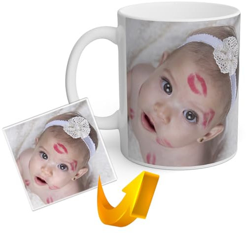 Taza Personalizada Foto Texto Taza Cerámica Diseño Único Desayunos Originales Regalo Original Apta Microondas Lavavajillas Regalo Impresión de Calidad Descuento Por Cantidad (BLANCA)