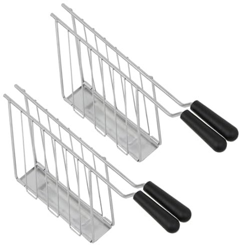 SPARES2GO Sandwich Toast Cage Rack for Logik Toaster Toastie Holder with Drip Tray (Pack of 2)