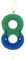 Blue and Green Birthday Candles, Number 8 Cupcake Topper, Themed Birthday Party Decoration Candles for Kids