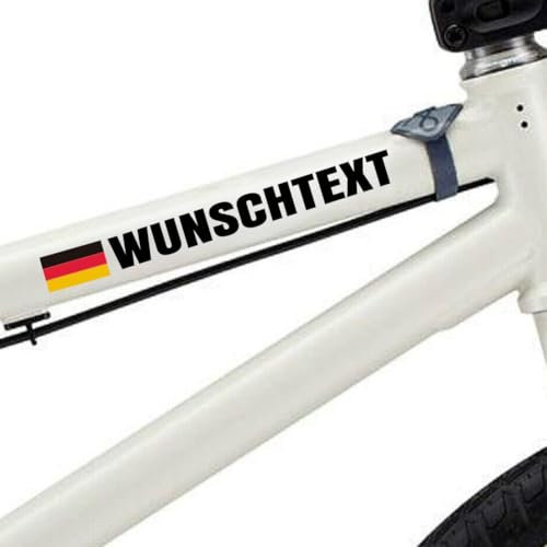 2X Personalisierter Fahrradrahmen Aufkleber mit Flagge – Individueller Name Vinyl Sticker – Wasserdicht für Rennrad und MTB(Transparent)