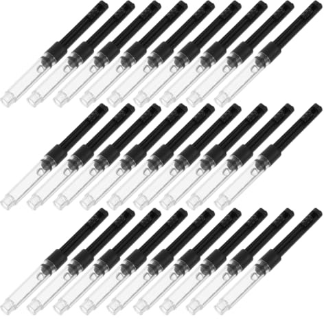 Healeved 50Pcs Fountain Pen Ink Converter Empty Cartridge Converter for Fountain Pen Ink Refill Refillable Container for Repair Replacement and Office Writing Supplies