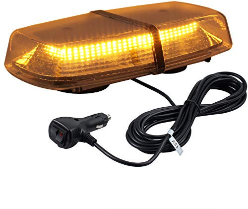 PROZOR Flashing Beacon Lights 72 LEDs 8 Flash Modes Magnetic Amber Strobe Lights IP65 Waterproof with Double Switch 5m/16.4ft Cable Recovery Lights for 12V/24V Car Truck Trailer