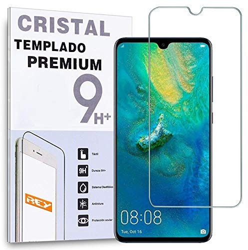 REY Protector de Pantalla para Huawei Mate 20, Cristal Vidrio Templado Premium