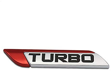 3D Metall Turbo Turbocharged Auto Aufkleber Logo Emblem Abzeichen Aufkleber Aufkleber Auto Styling DIY Dekoration Zubehör (Rot)