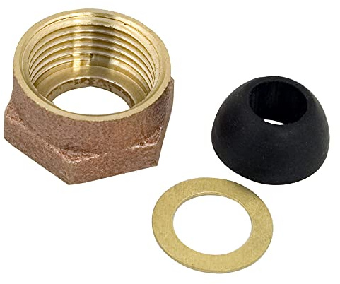 Jones Stephens 7/8 x 1/2 Brass Ballcock Coupling Nut, Includes Cone Washer and Friction Ring