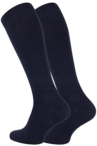 VCA 2 Paar Stützstrümpfe Reisestrümpfe Kompressionsstrümpfe (35/38, Marine Blau)