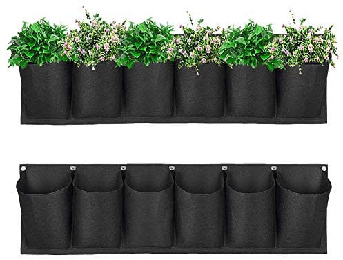 Dsaren 6 Tasca Fioriera da Parete Orizzontale Verticali Fioriere Appendere Fiori Pianta Grow Bag per Giardino, Balconi, Yards, Patii, Appartamenti
