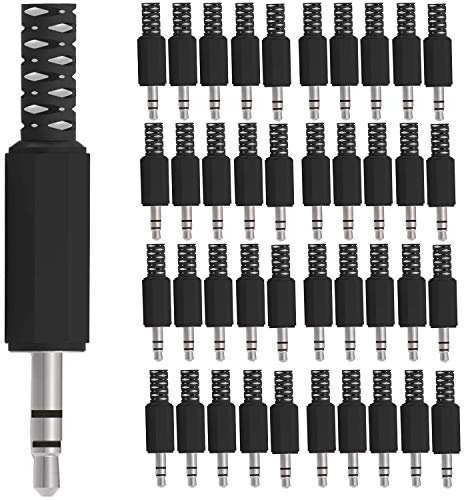 RUNCCI-YUN 40Pack TRS Male Plug 3 Pole 1/8 3.5mm Solder Audio Jack Connector Fix Audio Cable on Headphone Headset Earbud Earphone