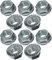 AERZETIX - C49644 - Set di 10 dadi esagonali con flangia/base dentata M8 Ø esterno 17mm - in acciaio al carbonio - controdado autobloccante