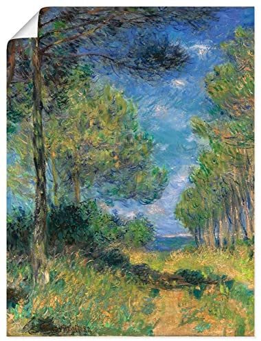 ARTLAND Wanddeko Poster & Kunstdrucke Wandposter 90x120 cm Hochformat Natur Bäume Gräser Sommer Nadelbäume in Varengeville 1882 Impressionismus Claude Monet T7CB