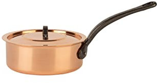 Cuisine Romefort | Sauteuse en cuivre étamé Ø 16 cm avec queue en fonte et couvercle en cuivre | Sauteuse traditionnelle en cuivre massif | Fabrication Française (16 cm)
