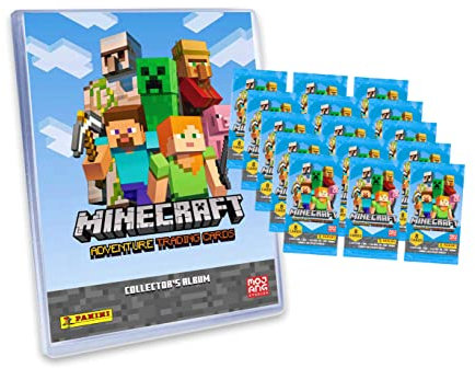 Panini Minecraft Trading Cards - Sammelkarten Adventure Serie 1 - Karten Auswahl (1 Mappe + 15 Booster)