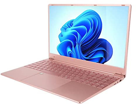 Bewinner Schlanker Laptop 15,6 Zoll, 16GB 512GB SSD Laptop für N5095 CPU, 1080P IPS Bildschirm, HDMI, WLAN, Webcam, USB 3.0, Fingerabdruck Entsperrung für Win 10, Roségold