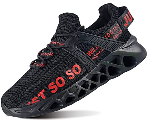 QDCFY Sneaker Herren Outdoor Leicht Atmungsaktive Plateau Turnschuhe Freizeitschuhe Sportschuhe Mesh Laufschuhe Straßenlaufschuhe Schwarz 42EU