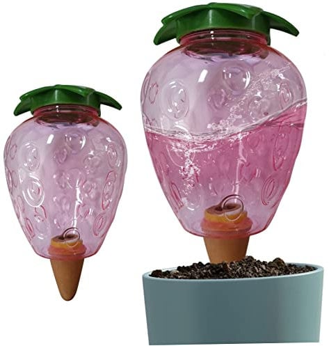 HoveeLuty Automatic Plant Water 500ml Plant Water Dispenser Garden Self Watering Globes Self Watering Globes Strawberry Shape Automatic Watering Devices for Plant 2pcs