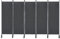 UISEBRT Paravent 280 x 180 cm Raumteiler Freistehend Trennwand 5 Teilig, Stellwand mit Standfuß, Sichtschutz für Büros Balkon Garten - Anthrazit