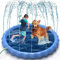 Planschbecken für Kinder, 99 cm, faltbar, Sprinkle und Spritzwasser, Spielmatte, Hunde, Planschbecken, Kinder, Sommerspielzeug, Sprühkissen, Outdoor, tragbare Sprinkler-Spielmatte draußen (100 cm)
