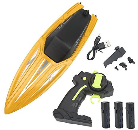 VGEBY Fernbedienung Boot RC Schiff Wasserdichtes Hochgeschwindigkeits-Schnellboot-Modellspielzeug für über 14 Jahre Altes Geschenkspielzeug für Jungen Mädchen Erwachsene (Gelb und 3