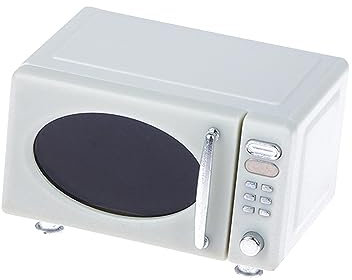 Perfeclan Miniature Microwave Dollhouse Oven Simulation Life Scene 1/12 Kitchen Furniture for DIY Micro Landscape Diorama Accessories Birthday Decor, White