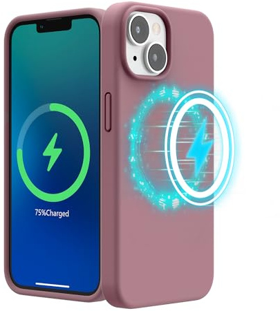 SURPHY Magnetic Case Designed for iPhone 13 mini Case (5.4 inch 2021 Release), with Microfiber Lining Liquid Silicone Phone Case for iPhone 13 mini (Lilac Purple)