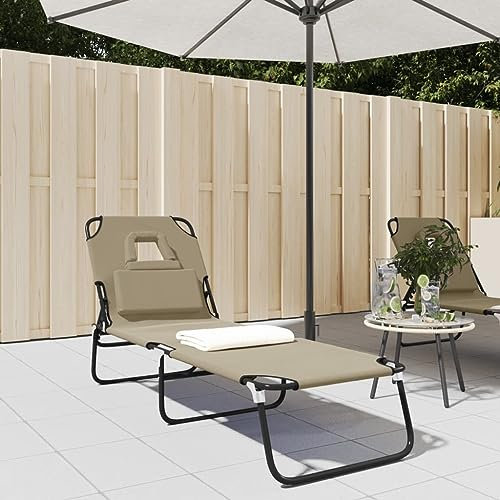 ZEYUAN Sonnenliege Klappbar Oxford-Gewebe & Pulverbeschichteter Stahl Gartenliege, Liegestuhl, Sonneninsel Outdoor, Liegen, Gartenmöbel, Loungemöbel, Relaxliege - 360179