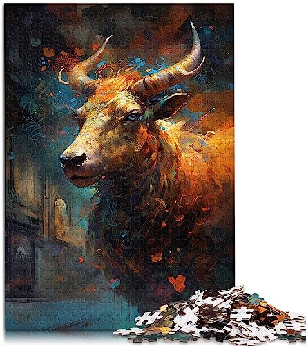 für Erwachsene Puzzles Cow Cherished 1000-teiliges Puzzle aus Holz. Geeignet für Erwachsene und Kinder über 12 Jahre. Lustige Puzzlespiele. Größe: 50x75 cm