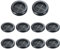 Leliafleury Closed Rubber Grommet 10 Pcs 32mm Double Sided Hole Plugs Round Rubber Grommet for Protecting Wires Plugs Cables, Black