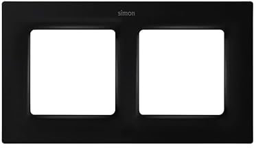 SIMON - Marco de Pared, 2 Elementos, Serie 82 Concept, Compatible con Series de Mecanismos 75, 31, 82 y 88, Apto para Interiores, Fácil de Instalar, Efecto Mate Antihuellas, Color Negro