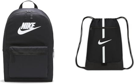 Nike DC4244 Heritage Rucksack/Black/White Einheitsgröße & DA5435-010 Academy Sports backpack Unisex Adult BLACK/BLACK/WHITE 1SIZE