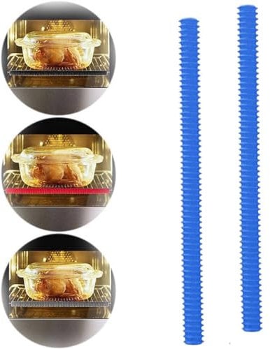 Oven Rack Protectors Heat Resistant, 2 Pack Silicone Oven Rack Covers,Oven Shelf Edge Guards, Safety Protection Toaster Baking Edge Shields, Protect Against Burns and Scars (blue -2pcs)