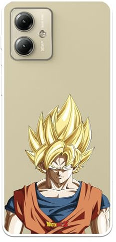 Schutzhülle kompatibel mit Motorola Moto G14, offizielles Dragon Ball Goku Super Saiyan zum Schutz Ihres Handys. Flexible transparente Silikonhülle mit offizieller Lizenz von Dragon Ball