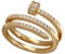 EEJBYTDI Double Inlaid Zirconia Gold Stainless Steel Nail Ring, Creative Spiral Multi-layer Nail Rings (Gold,One Size)