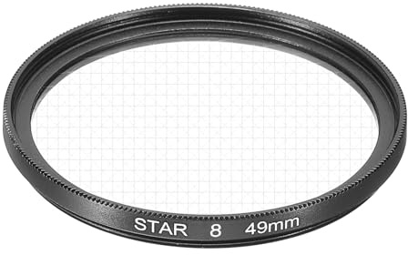 sourcing map 49mm Star Lens Filter, Starburst Lens Filter 8 Points Star Camera Lens Filter for Night Scenery Glassworks