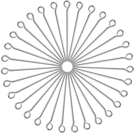 TOAOB 200 Stück Silber Edelstahl Kettelstifte Nietstifte mit Öse 30mm für Ohrring Schmuckherstellung