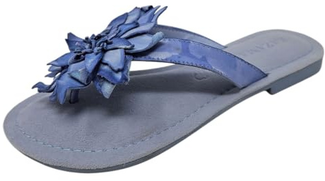 Lazamani Damenschuhe Pantoletten Dianetten Sandalette Blau Freizeit, Schuhgröße:42 EU