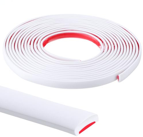 5m x 10mm Zierleisten Selbstklebend Weiß Flexible Zierleiste Deckenleisten Abziehen und Aufkleben Flexibel für Eckdekoration Leiste Dekorative für DIY, Spiegelrand, Wand, Risse