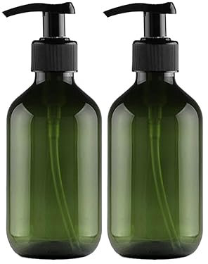 2 Pack 500ml/17oz Refillable Plastic Pump Bottles – Leak-Proof Lotion & Shampoo Dispenser for Toiletries, Shower Gel, Body Wash | Reusable Travel-Friendly Liquid Containers (Green)
