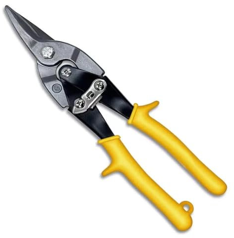 Professional Aviation Snips, Heavy Duty Sheet Metal Cutting Scissors, Yellow and Black