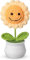 Handmade Crochet Sunflower Plush Toy in White Ceramic Pot, Decorative Knitted Flower with Smiley Face, Handmade Knitted Flower for Car Dashboard Decor - Office Desk Home Decor - Funny Gifts