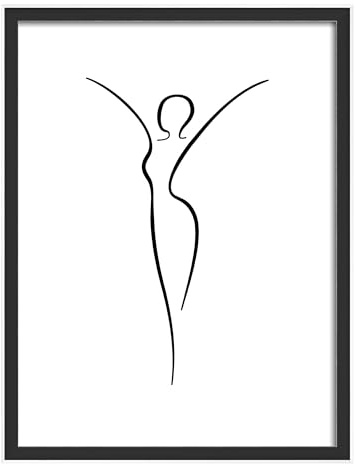 walther design Bilderrahmen Silhouette Holzrahmen, 40x50 cm, schwarz, NW050B