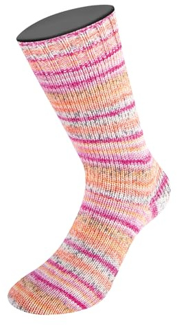 LANA GROSSA Meilenweit Pepe | Waschmaschinenfestes Sockengarn | Handstrickgarn aus 75% Schurwolle (Merino extrafein) & 25% Polyamid | 100g Wolle zum Stricken & Häkeln | 420m Garn FB 4146