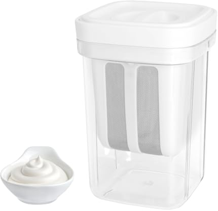 Colino Yogurt Greco 1100 ml Con Coperchio, Filtro Per Yogurt Riutilizzabile | Acciaio Inox 304, Separatore Siero Latte, Ideale Yogurt Greco Formaggio Fresco Fatti Casa, Uso Cucina Familiare