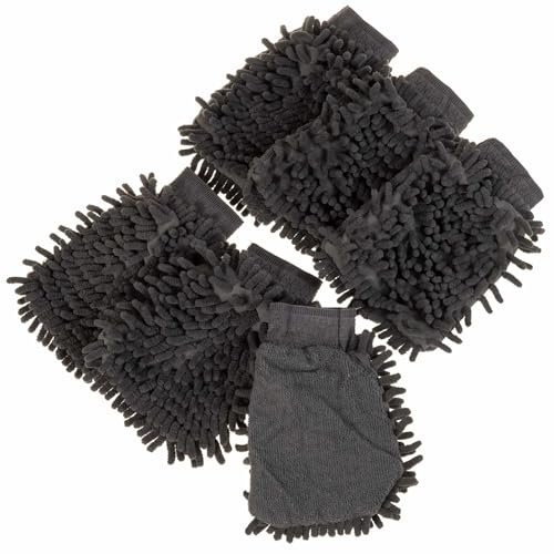 SIDCO Auto Waschhandschuh 6 x Handschuh Chenille Mikrofaser Putzhandschuh Spezialhandschuh