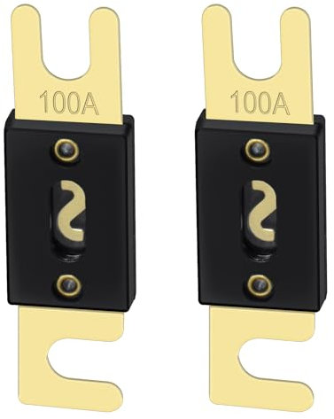 Heschen ANL Fuse ANL-100 100 Amp for Car Vehicles Audio System Sheet Gold Tone & Black 2 Pack