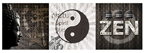 Leinwandbild Eurographics C3D-FRF3002 Canvas 3D Yin Yang Zen, 35 x 105 cm Gemälde
